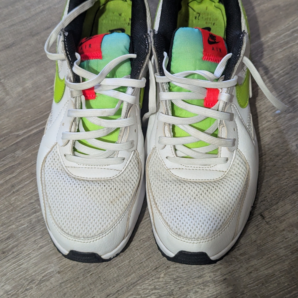 Women's Nike Air Max Excee' White & Lime Green Air Sneakers